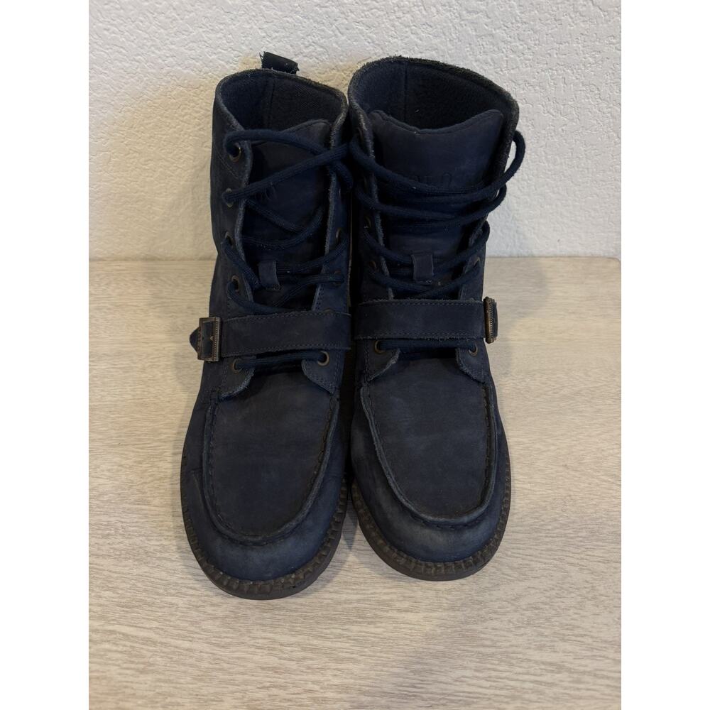 Polo Ralph Lauren Bear Ranger Navy Blue Leather Boots Men's Size 5 Women's 6.5 - Picture 5 of 8